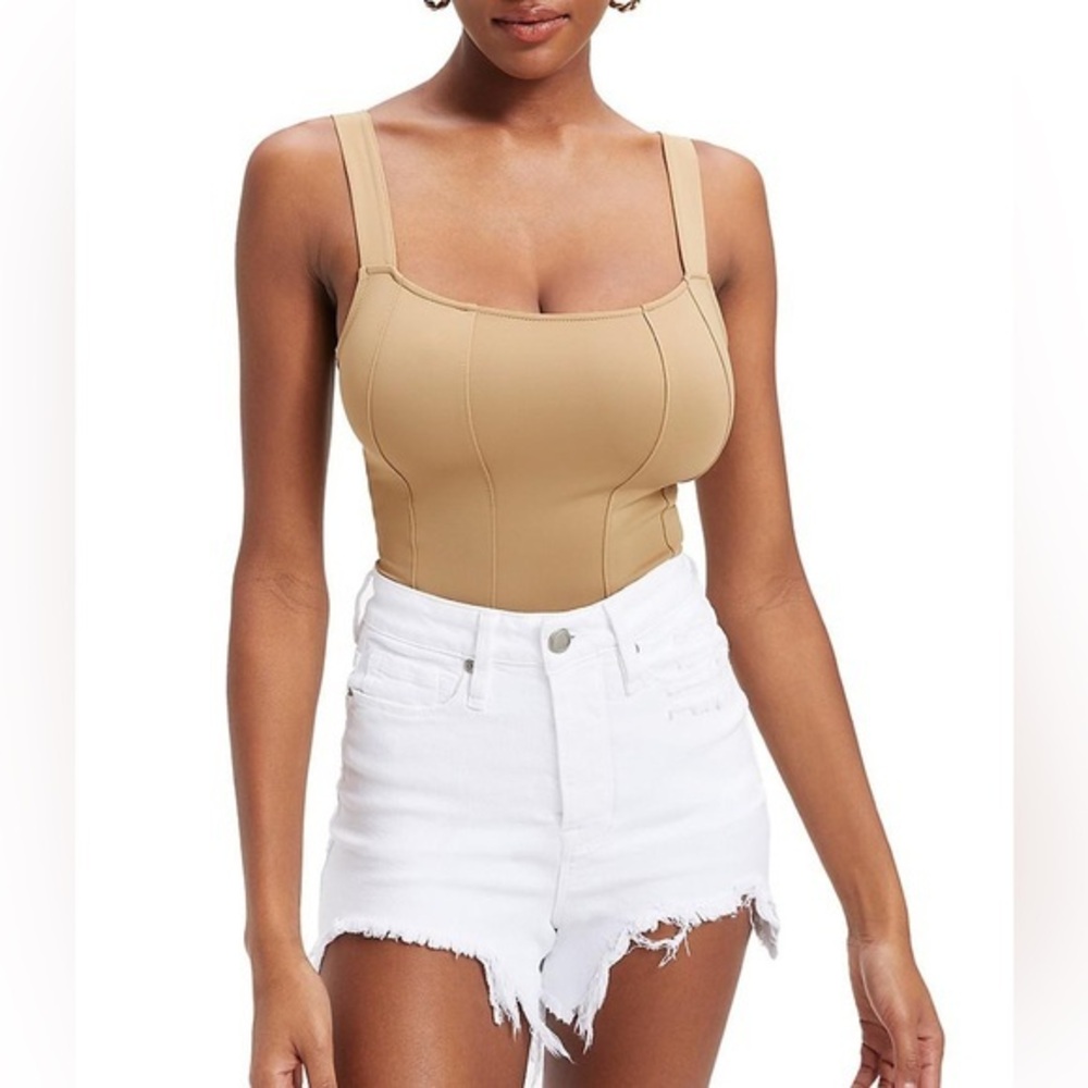 Good American Scuba Contour Bodysuit Tan size XL